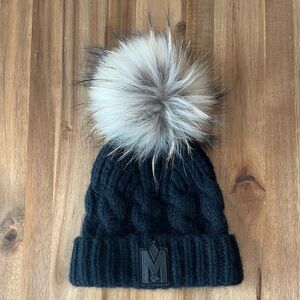 NWOT Mackage Baby Winter Hat Beanie with removable fur puff